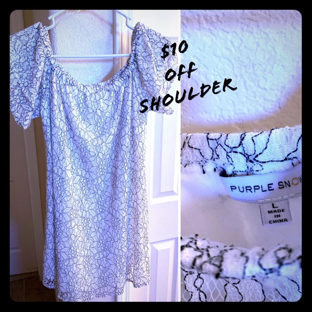 Sz Lg off shoulder mini dress